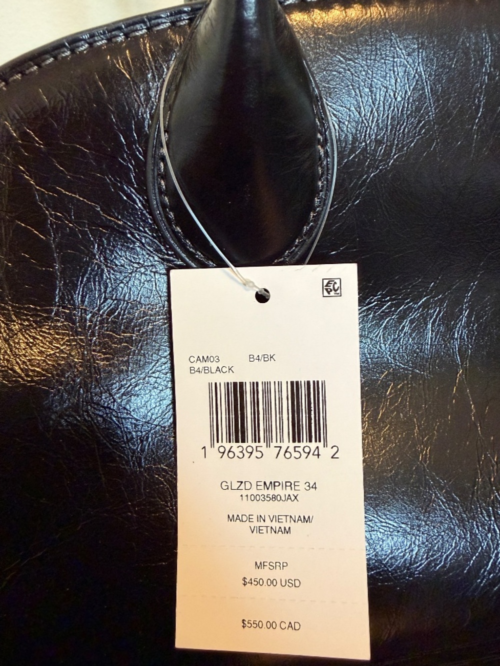 🖤 NWT Coach Empire Carryall 34 — Sleek Glazed Black High-Shine Luxury 💎 - Picture 2 of 5